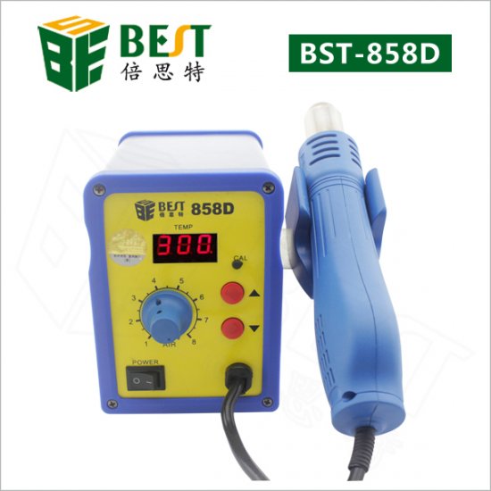 BST-858D single LED displayer leadfree hot air gun with helical wind-desolder station-hot air equipment