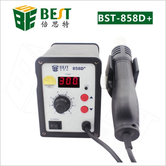 BST-858D+ single LED displayer leadfree hot air gun with helical wind-desolder station-hot air equipment