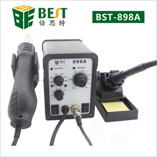 BST-898A 2 in 1 intelligent leadfree hot air gun with helical wind+ solder station- desolder station + solder iron