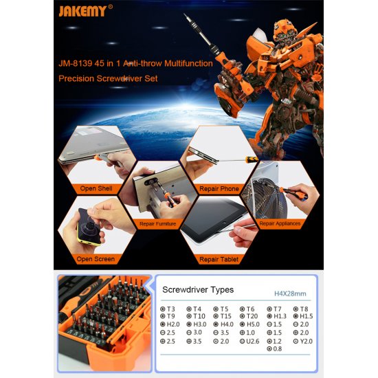 JM-8139 45 in 1 Anti-throw Multifunction Precision Screwdriver Set