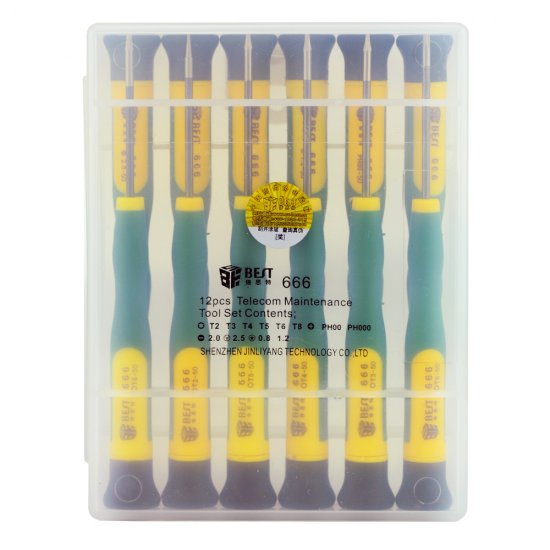 Best 666 12pcs Telecom Maintenance Screwdriver Set