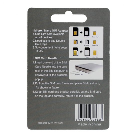 For iPhone 5 Micro / Nano SIM Adapter Black