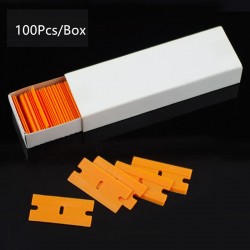 100pcs Plastic Razor Scraper Blades for Glue Removal 100pcs Plastic Razor Scraper Blades for Glue Removal