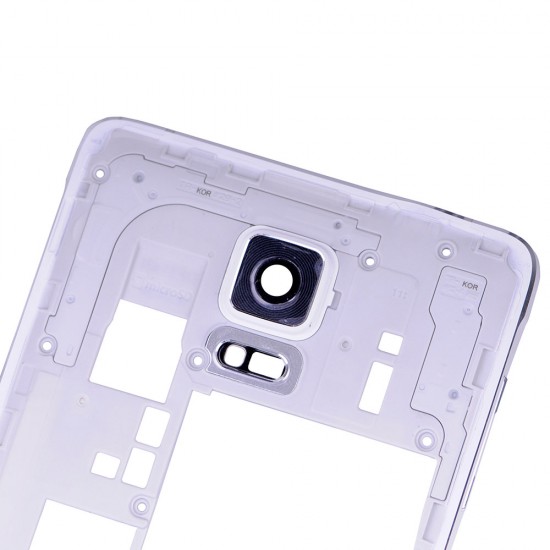 Rear Housing Frame with Small Parts for Samsung Galaxy Note 4/N910V White