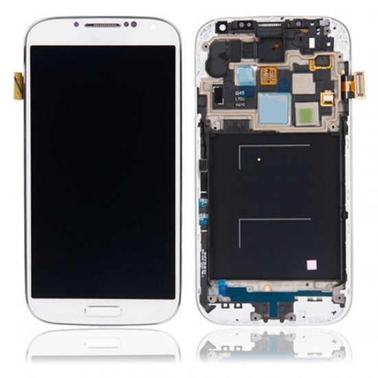 Original LCD (High Copy Glass) Assembly With Frame For Samsung Galaxy S4 i545 L720 R970 White