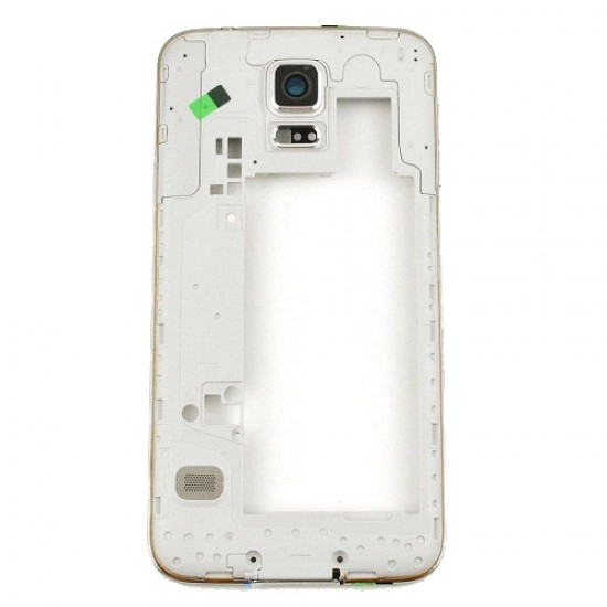 Middle Frame for Samsuang Galaxy S5 G900 Gold with White Ear Speaker Mesh