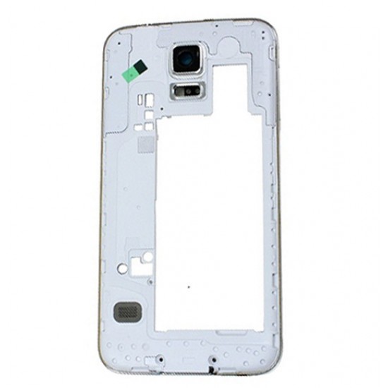 Middle Frame for Samsuang Galaxy S5 G900 White with White Ear Speaker Mesh