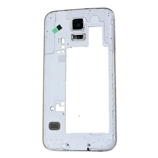 Middle Frame for Samsuang Galaxy S5 G900 White with Black Ear Speaker Mesh