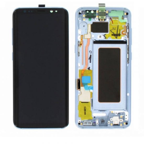 Screen Replacement With Frame for Samsung Galaxy S8 Blue Original