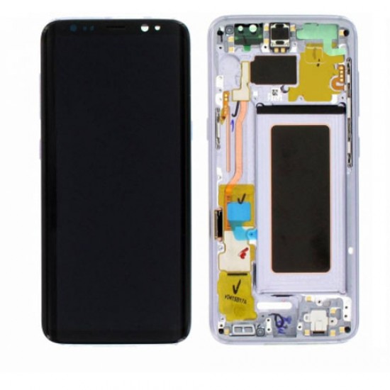 Screen Replacement With Frame for Samsung Galaxy S8 Purple Original
