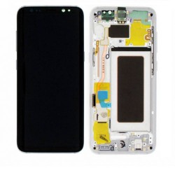Screen Replacement With Frame for Samsung Galaxy S8 Silver Original