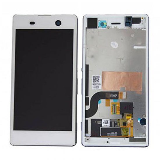 LCD Screen With Frame for Sony Xperia M5 White