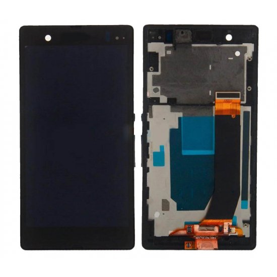 OEM LCD Screen Display Assembly With Frame Replacement for Sony Xperia Z L36h Black