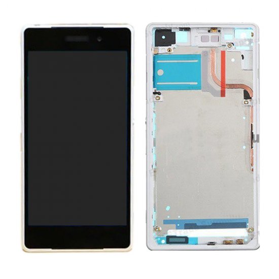 For Sony Xperia Z2 LCD Screen Display Assembly with Frame White OEM 3G Version