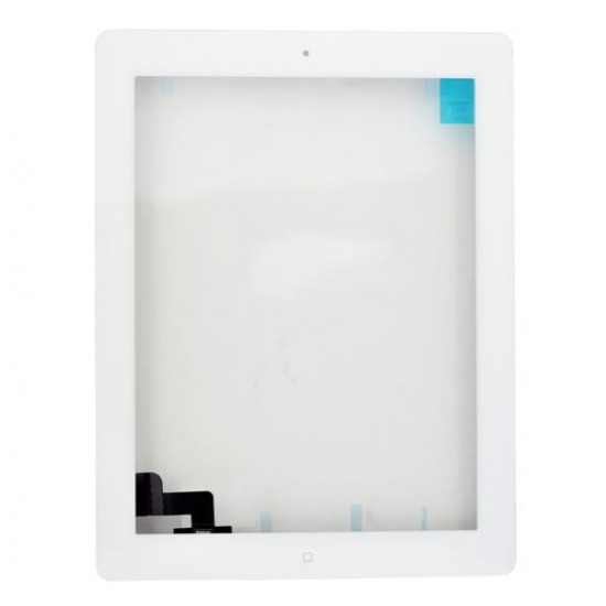 Touch Screen Digitizer Assembly with Small Parts Camera Holder, Home Button, Home Button Holder, 3M Adhesive for iPad 2 White