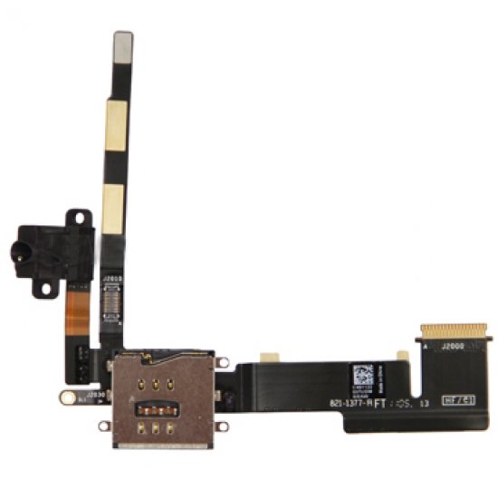 Original Audio Jack Flex Cable with 3G Card Holder Connector for iPad 2 WiFi and 3G