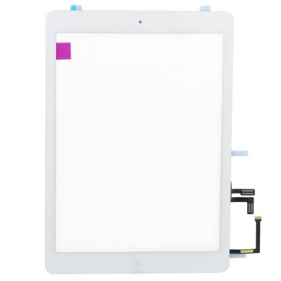 Touch Screen Assembly with Small Parts Camera Holder + Home Button + Home Button Flex Cable + Touch Screen Digitizer Adhesive For iPad Air White