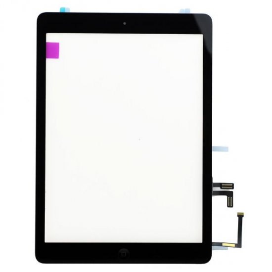 Touch Screen Assembly with Small Parts Camera Holder + Home Button + Home Button Flex Cable + Touch Screen Digitizer Adhesive For iPad Air Black