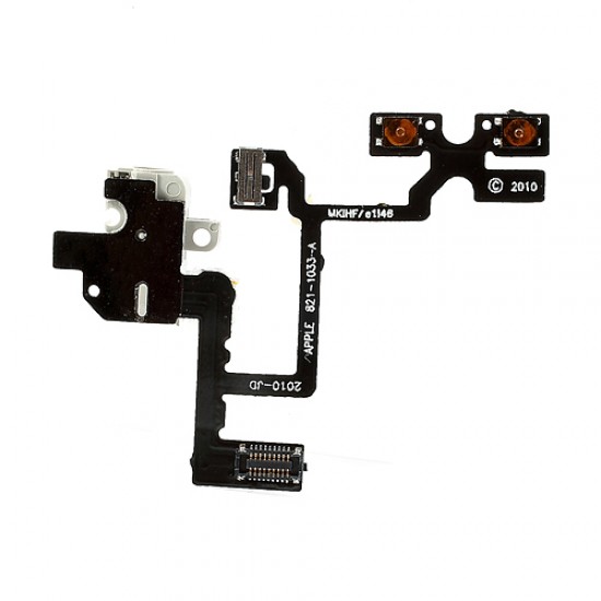 Original White Headphone audio jack flex cable for iPhone 4