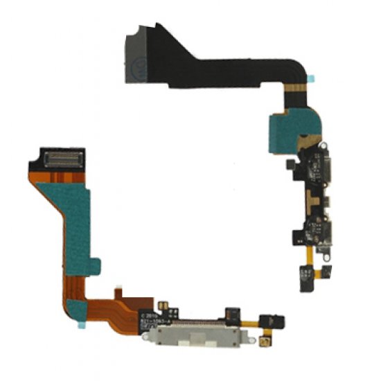 Original Dock Connector Charging Port Flex Cable for iPhone 4 4G White