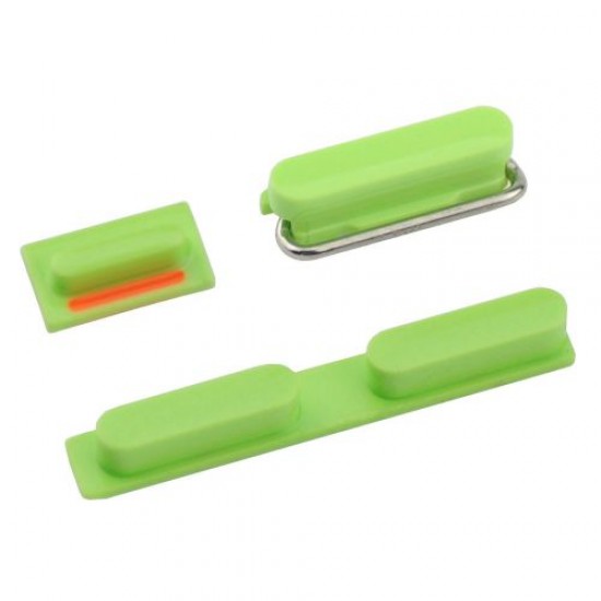 Power Volume Mute 3 Buttons  For iPhone 5C - Green