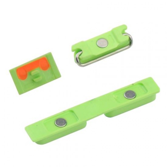 Power Volume Mute 3 Buttons  For iPhone 5C - Green