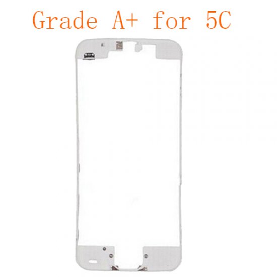 For iPhone 5C Frame Bezel with Hot Melt Glue or 3M Sticker Attached White Grade A+