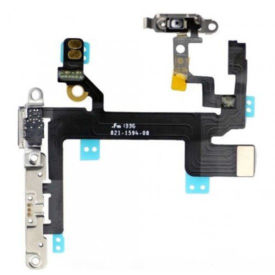 Power ON/OFF Control Flex Cable Assembly with metal plate for iPhone 5S