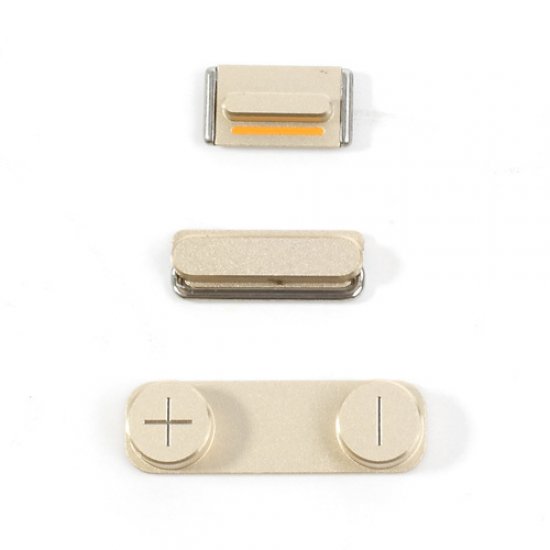 Original Gold Power Volume Mute Button Key Kit Set for iPhone 5s