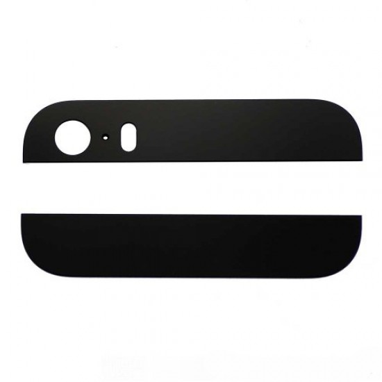 Black Top and Bottom Glass Cover Replacement for iPhone 5s