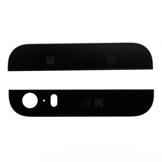 Black Top and Bottom Glass Cover Replacement for iPhone 5s
