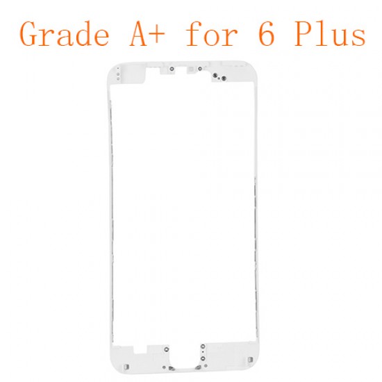 For iPhone 6 Plus Front LCD Screen Bezel Frame with Hot Melt Glue Attached White Grade A+