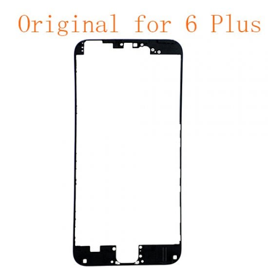 For iPhone 6 Plus Front LCD Screen Bezel Frame with Hot Melt Glue Attached Black Original