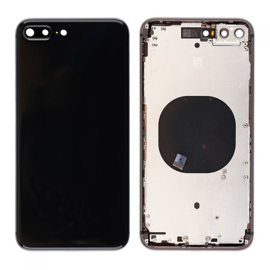 For iPhone 8 Plus Back Cover with Frame Black