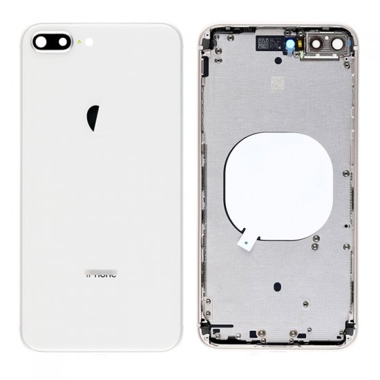 For iPhone 8 Plus Back Cover with Frame White