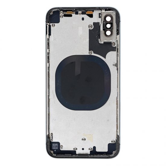 For iPhone X Back Glass with Middle Frame Black
