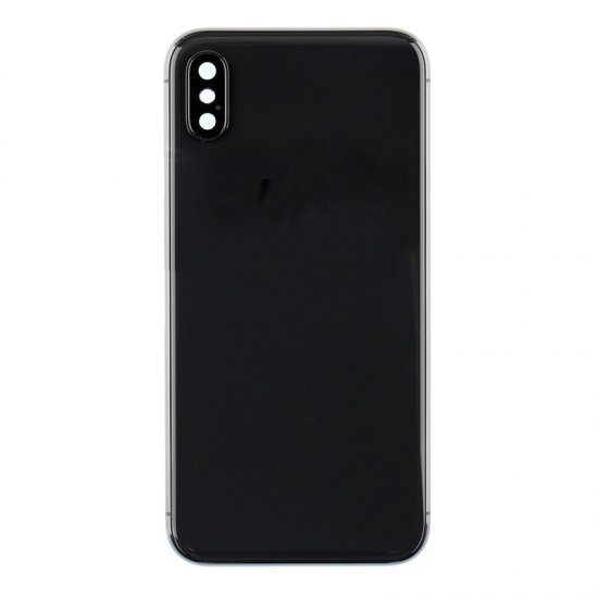For iPhone X Back Glass with Middle Frame Black